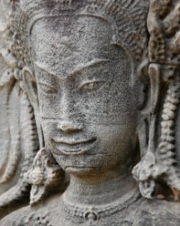 17 DSC1323 Bayon  Face of Devata at Bayon Temple