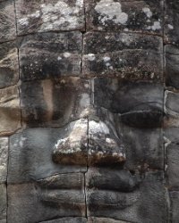 46 DSC0048 Bayon  Smiling face of Bodhisattva Lokeshvara at Bayon Temple