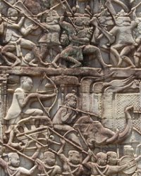 061 DSC0064 Bayon  Bas relief at Bayon Temple